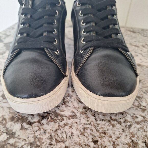 Frye and Co Black Leather Sneakers Sz 9.5 - Picture 2 of 10
